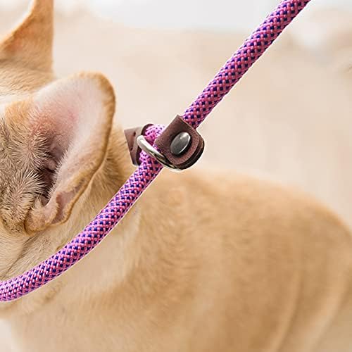 BTINESFUL 7ft Slip Lead Dog Leash, 1/4" Nylon Rope Dog Training Leash for Small Medium Dogs No-Pull Walking, Behavior Training, 14+ Colors