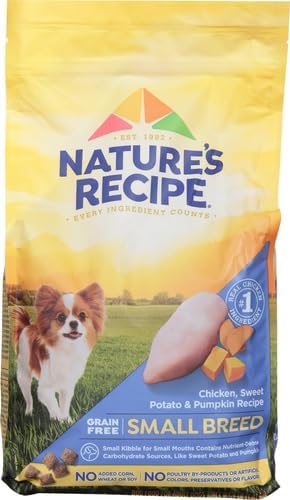 Nature's Recipe Grain Free Dog Food, Chicken | Small Breed | Sweet Potato & Pumpkin | 4 lb Bag | Pack of 2