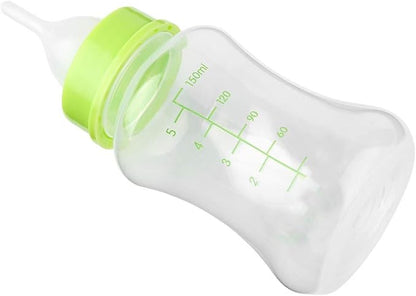 Kitten Bottle Feeding Kit, Silicone Feeding Nipple 150ml Milk Bottle Feeder Puppy Bottles for Nursing Kitten Feeding Bottle for All Breed of Puppies, Kittens and Other Animals