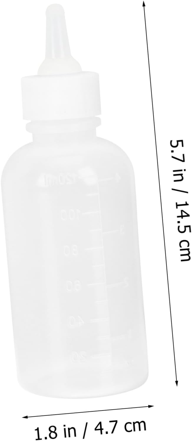 Abaodam 120ml PET Nursing Bottle for Kittens and Puppies Reusable Cat and Dog Milk Feeding Bottle Kit Replacement Nipples for Small PET Care
