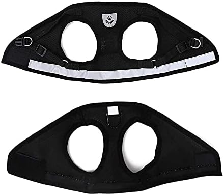 FEimaX Dog Harness and Leash Set for Walking, Soft Mesh Adjustable Easy Control Lightweight Cat Vest Harnesses with Reflective Strips, Escape Proof Small Dogs Cats Vests (Black, X-Small)