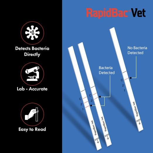 RapidBac™ Vet – 15-Minute at-Home Urine Test for Dogs and Cats to Quickly Screen for UTI Causing Bacteria, 1 Pack