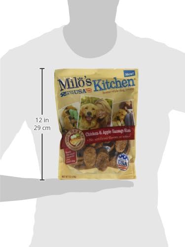 Milo’s Kitchen Chicken & Apple Sausage Slices Dog Treats, 18 Oz. Bag