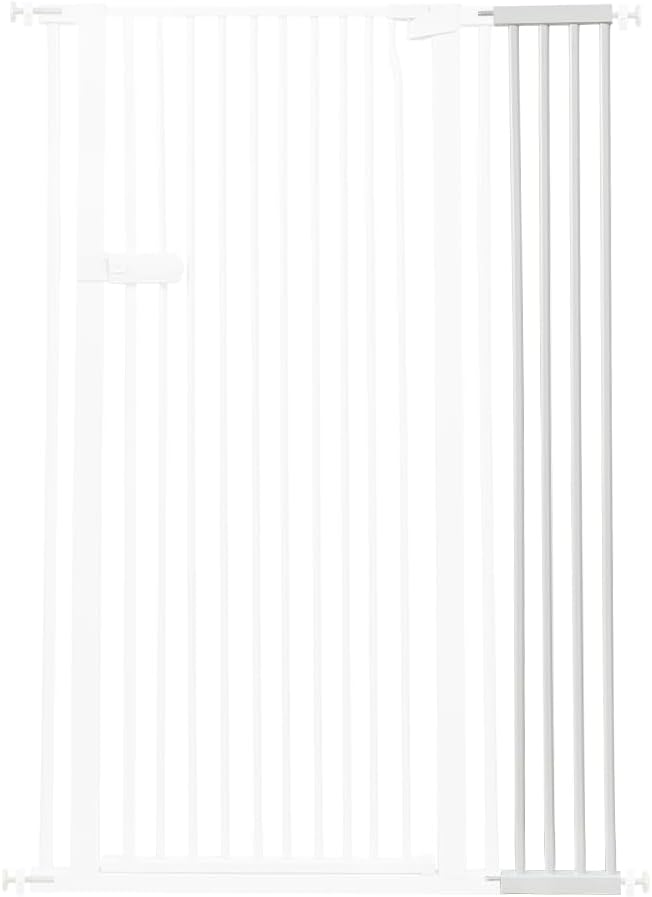 Lumizone Extra Tall Cat Gate Extension Kit 55.12" High Pressure Mounted 2025 New 8.27" Extra Wide 1.37" Gap No Drilling Tall Pet Gate for Dogs (White, 55.12" H x 8.27" W, Extension)