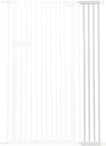 Lumizone Extra Tall Cat Gate Extension Kit 55.12" High Pressure Mounted 2025 New 8.27" Extra Wide 1.37" Gap No Drilling Tall Pet Gate for Dogs (White, 55.12" H x 8.27" W, Extension)