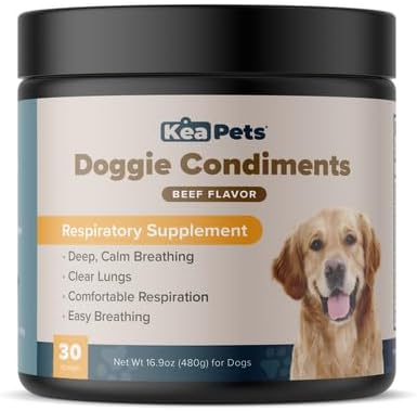 Doggie Condiments Pet Respiratory Support A Natural Dog Supplement for Optimal Dog Breathing, Clear Sinuses, Coughing, Sneezing and Congestion Relief for Dogs