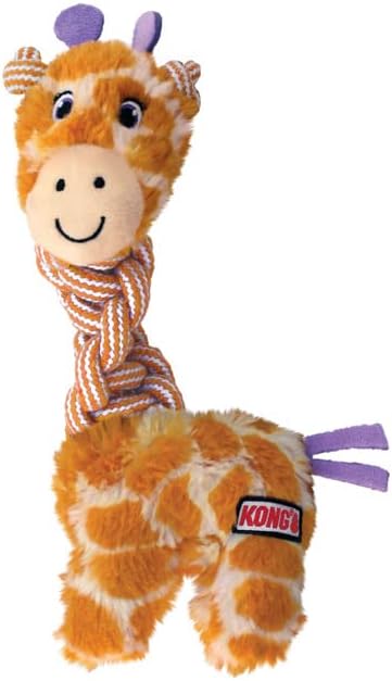 KONG Knots Twists Plush Dog Toy – Durable Rope & Plush for Tug and Toss – Internal Knotted Rope and Squeaker – Assorted Characters (Small/Medium)