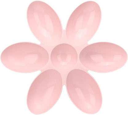 Pssopp Petal Bowl, 6-Petal Plastic Feeder, Easy to Use, Multi-Function, Space Saving, Stable Design