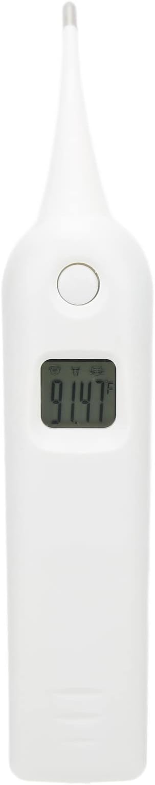 Pig Thermometer Electronic LCD Pet Veterinary Thermometer with Memory Function for Dogs Cats Pet Dog Thermometer Horse Anus Thermometer Fast Digital Veterinary Thermometer