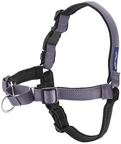 PetSafe Deluxe Easy Walk Harness - Trainer-Trusted Dog Chest Harness with Breathable Martingale Loop Design - Helps Stop Pulling with No Choking & Gagging - Small - Steel