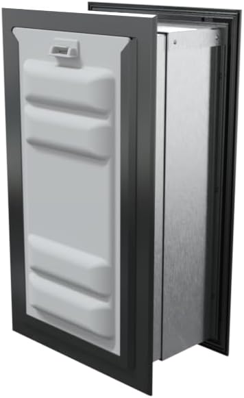 Endura Flap Pet Door for Walls in Black | Energy-Efficient Double Flap Design for Wall Installations | All-Weather Protection with All-Metal Telescoping Tunnel | Black, Medium, Double Flap