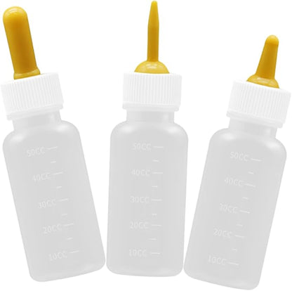 Kisangel 3pcs Pet Feeding Bottles for Puppies and Kittens Safe and Reusable Milk Feeders with Different Nipple for Newborn Small Animals for Hamsters Rabbits and More