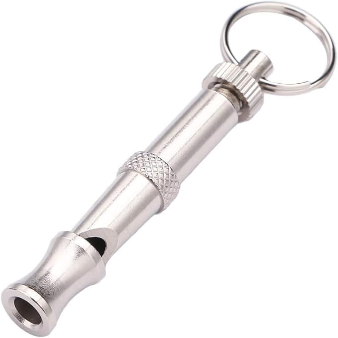 Jinshining Silver Adjustable Ultrasonic Dog Whistle,Portable Whistle Pet Whistle Supersonic Whistle Dog Whistles for Pet Training，Training and Behavior Aids，Dog Whistles