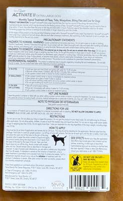 TevraPet Activate II Flea and Tick Prevention for Dogs, Extra Large Dogs 55+ lbs, Topical Drops, 4 Month Flea and Tick Treatment