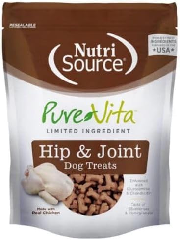 Pure Vita Hip & Joint Dog Treats with Real Chicken, 6oz (3-Pack)