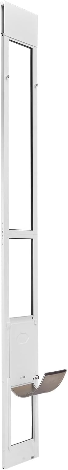 VEVOR Dog Door for Sliding Glass Door, 91 to 96 in Adjustable Height, Aluminum Alloy Frame with Metal Rotating Hinges, Lock Design, 8 1/4 x 12 1/4 in Flap, Sliding Glass Pet Door for Renters
