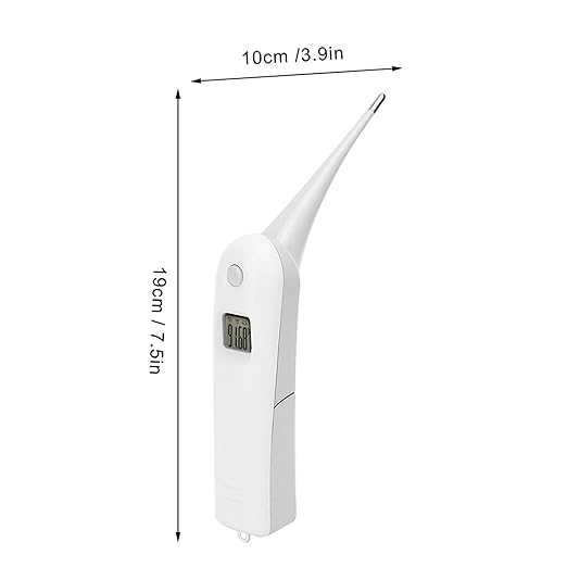 Tiiyee Pet Thermometer, Fast Digital Veterinary Thermometer Electronic Accurate Temperature Readings with Waterproof Flexible Round Tip for Cats Dogs Horse Cattle Pigs Sheep Livestock Fever Detection