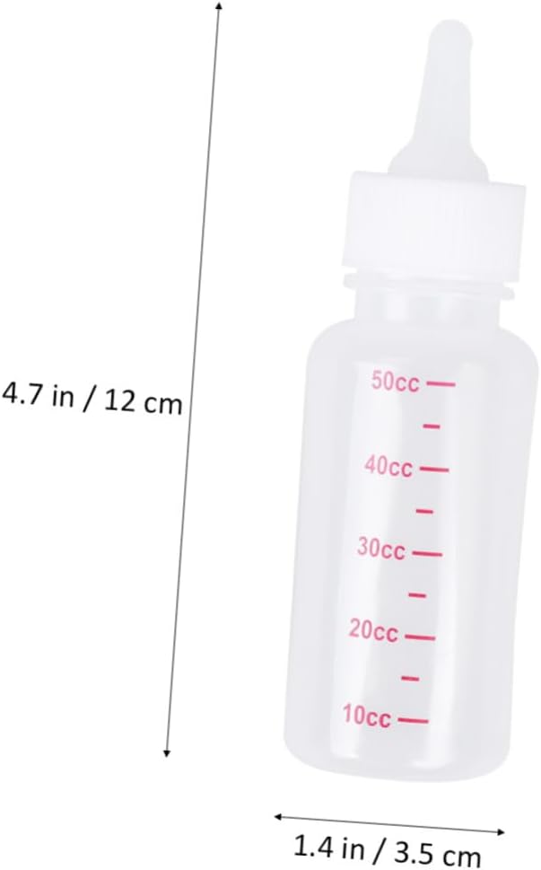 BESPORTBLE 4 Pack Pet Nursing Bottles for Small Animals 50ml Dog Cat Feeding Bottles 3 Sizes Nipples Cleaning Brush Kitten Milk Feeder