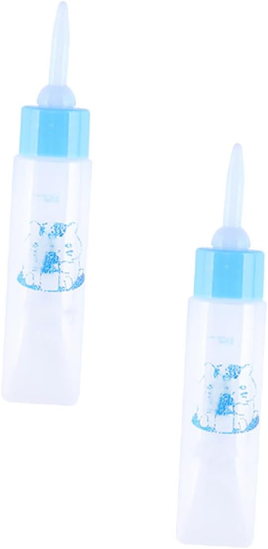 Toyvian 2pcs Small PET Nursing Bottles Hamster Milk Feeder for Puppies and Small Animals Easy to Clean Feeding Bottle Nipple