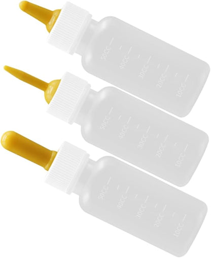 3pcs PET Nursing Bottles for Newborn Puppies and Kittens Silicone Feeding Bottles Luer Lock Cat and Dog Milk Kit for PET Supplies