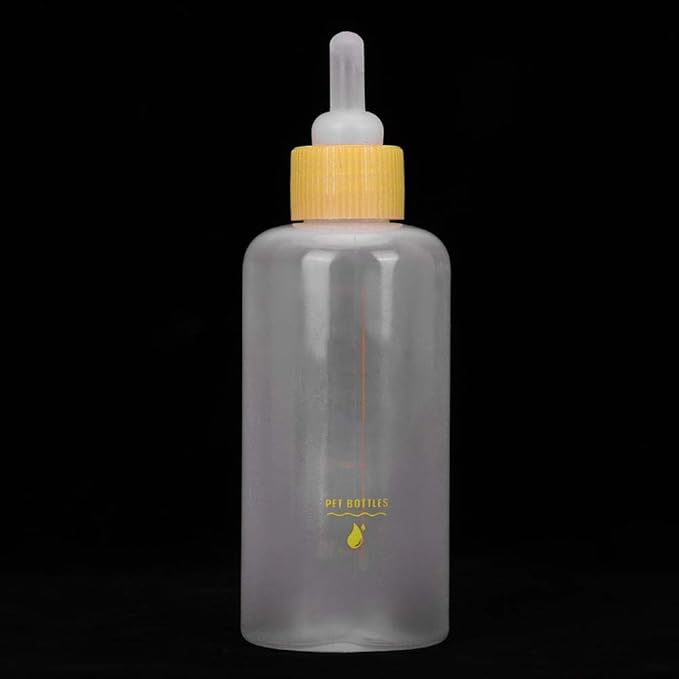 6PCS/ Set Pet Puppy Kitten Feeding Bottle Small Dog Cat Milk Nursing Care Kit Liquid Feeding Supplies 60ml with Replacement Nipples kitten bottle feeding kit (Yellow)