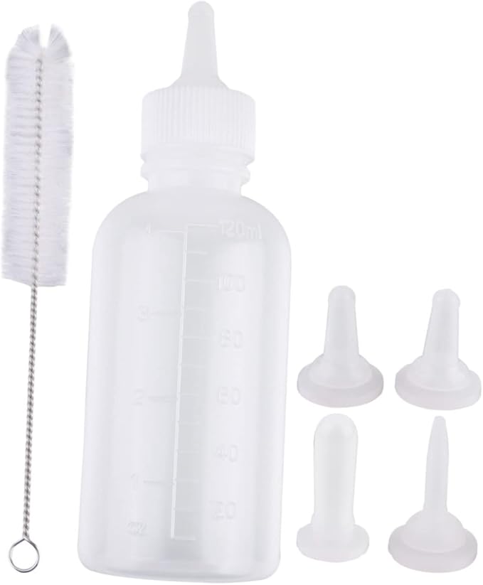 YARNOW 6Pcs Pet Nursing Bottle for Pets Milk Feeder with Cleaning Brush for Dogs Cats Kittens and Puppies Portable Pet Feeding