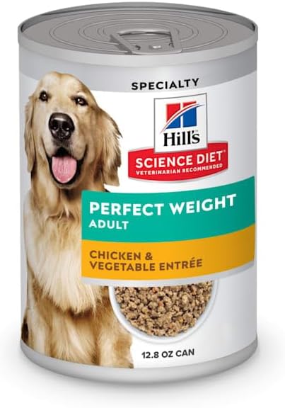 Hill's Science Diet Adult Perfect Weight Wet Dog Food, Chicken & Vegetable, 12.8 oz. Cans, 12-Pack