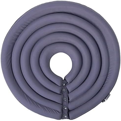Dog Cone Collar, Inflatable Dog Neck Donut Collar Alternative After Surgery, Soft Protective Recovery Cone for Small Medium Large Dogs and Cats Puppies - Alternative Collar (Grey,L)