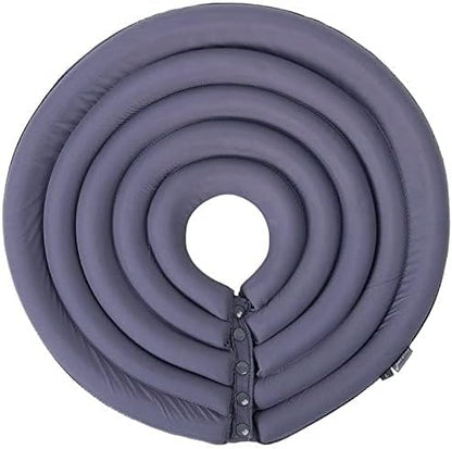 Dog Cone Collar, Inflatable Dog Neck Donut Collar Alternative After Surgery, Soft Protective Recovery Cone for Small Medium Large Dogs and Cats Puppies - Alternative Collar (Grey,L)