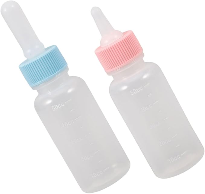 2pcs Small Animal Milk Feeder Bottles Puppy Kitten Nursing Kit for Newborn Pets Easy to Use Feeding for Kittens Puppies and Small Animals