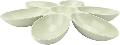 ZJchao Plastic Dog Bowl, Pet Six Petals Multiple Case Food Feeder Puppy Bowls Puppy Feeding Bowls Water Feeding Station for Cats Dogs General, 16.54x16.54inch (Green)