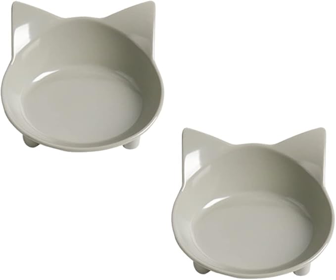Skrtuan Dog & Cat Food Bowl – Non-Slip Wide, Shallow Pet Dish for Whisker Fatigue Relief, Safe for Puppies & Rabbits(2 Pack)