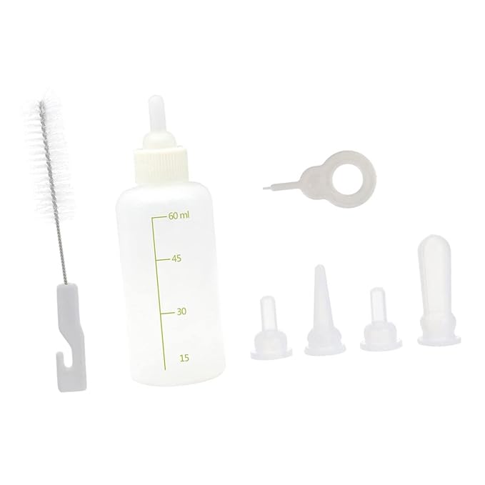 ORFOFE PET Nursing Bottle Set for Puppies and Kittens Silicone Milk Bottles for Small Animals Comfortable to Hold for Newborn Pets