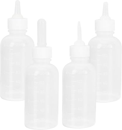 Kisangel 4pcs Plastic Kitten Puppy Milk Bottle Cat Dog Feeding Bottle for Newborn Pet Nursing