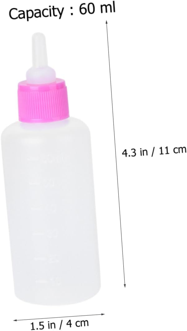 LIOOBO 60ml Pet Feeding Bottles 2 Sets Cat Milk Bottles Puppy Milk Feeder Pp Silicone Pet Supplies