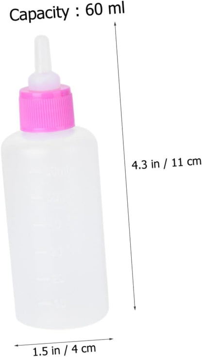 LIOOBO 60ml Pet Feeding Bottles 2 Sets Cat Milk Bottles Puppy Milk Feeder Pp Silicone Pet Supplies
