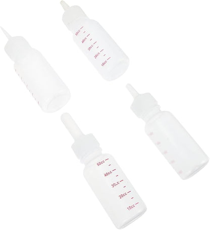 50ml Silicone Baby Milk Bottle 4-Pack Dog Cat Feeding Bottles with Replaceable Nipples for Puppies and Kittens PET Nursing Supplies