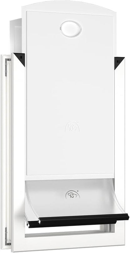 [MAVRICPOWER] Aluminum XL Dog Door for Door, Doggy Door with 2 Sliding Lock Panels for Extreme Weather, Pet Door for Dogs Up to 220 lbs