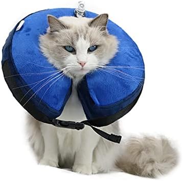 Inflatable Dog Cone Collar Soft Dog Recovery Collar Adjustable Pet Neck Protector After Surgery to Prevent Biting Licking