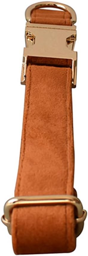 Love Dream Velvet Dog Collar and Leash Set, Soft & Comfy Adjustable Dog Leash and Collar with Heavy Duty Metal Buckle for Small Medium Large Dogs Training & Walking (Medium, Copper Red)