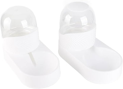 Dog Supplies, and Water Dispenser Set,Auto Food Feeder and Waterer Set Pet Food Dispenser Waterer for Small Medium Dog Puppy Kitten Automatic Dog Cat Feeder (White)