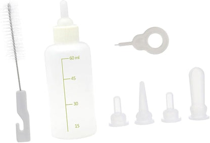 UPKOCH Baby Milk Feeding Bottle Set for Puppies and Kittens Reusable Small Animal Nursing Bottles Nipple for Newborn Dogs and Cats 5-Piece Kit
