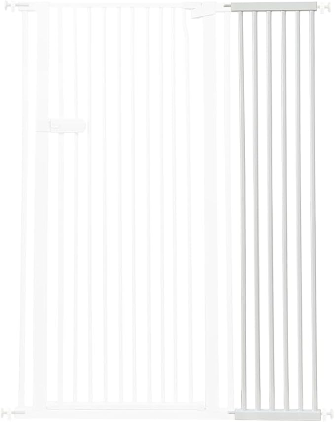 Lumizone Extra Tall Cat Gate Extension Kit 55.12" High Pressure Mounted 2025 New 12.60" Extra Wide 1.37" Gap No Drilling Tall Pet Gate for Dogs (White, 55.12" H x 12.60" W, Extension)