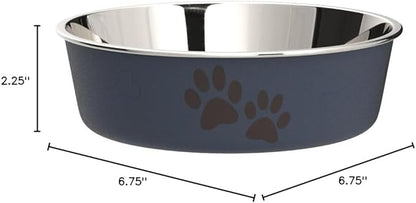 Loving Pets Bella Dog Bowls- Stainless Steel Dog & Cat Bowls - Spill Proof Dog Food Bowl, Cat Bowl, Puppy Essentials & Pet Supplies Great for Home & Travel (Medium 20-35 lbs, Blueberry)