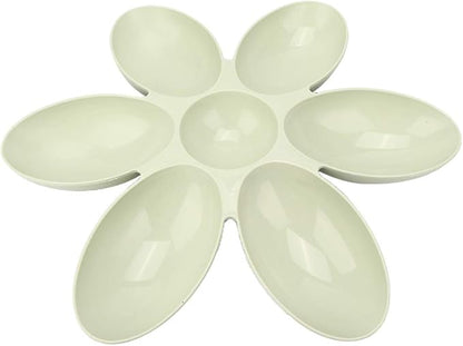 Cat Water Bowl Multiple Case Food Feeder Water Feeding Bowl Six Petals Plastic Feeder Puppy Food Dispenser Bowls for Cats Dogs(Green)
