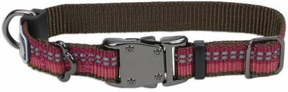 Coastal Pet K9 Explorer Reflective Adjustable Dog Collar - Comfortable Collar for the Outdoors - Durable, Lightweight Accessory with Side-Release Buckle - Berry, 5/8" x 8-12"