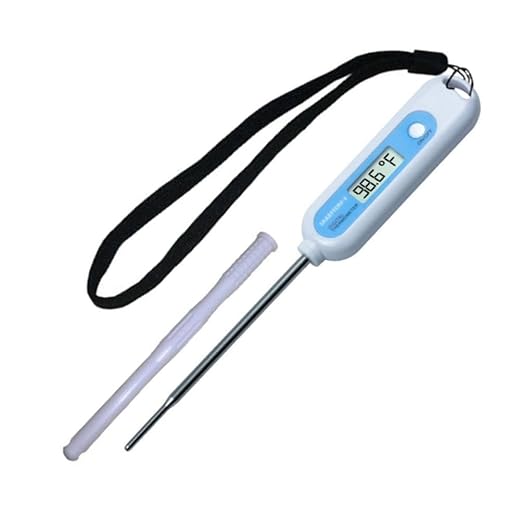 Veterinary Thermometer for Large Animals. Fast, Accurate Temperatures in 8-10 Seconds. Four-Inch Stainless-Steel Probe with Blunt Tip. Safe for All Large Farm Animals & Pets., White