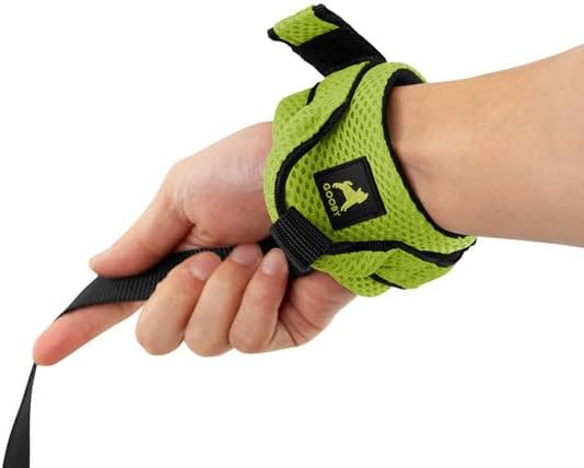 Gooby Soft Mesh Wrist Band Surfer Leash - Green, 6 FT - Comfortable Hands Free Leash with Elastic Band for Small, Medium and Large Dogs