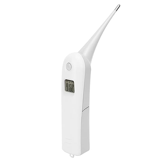 Tiiyee Pet Thermometer, Fast Digital Veterinary Thermometer Electronic Accurate Temperature Readings with Waterproof Flexible Round Tip for Cats Dogs Horse Cattle Pigs Sheep Livestock Fever Detection