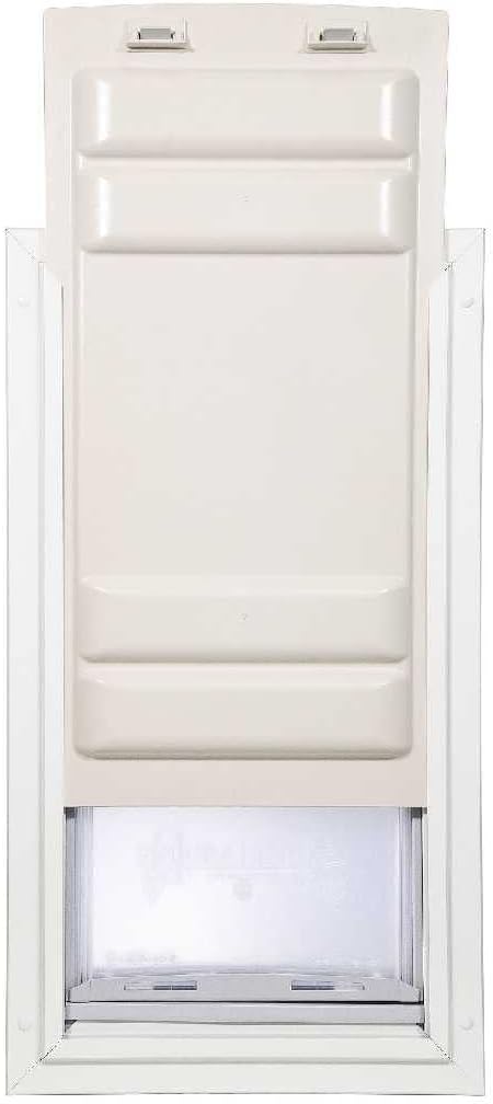 Endura Flap Single Flap Pet Door for Doors | All-Weather Insulated Flap | Durable Aluminum Frame with Secure Locking Cover | Interior and Exterior Door Installations | White, Medium, Single Flap